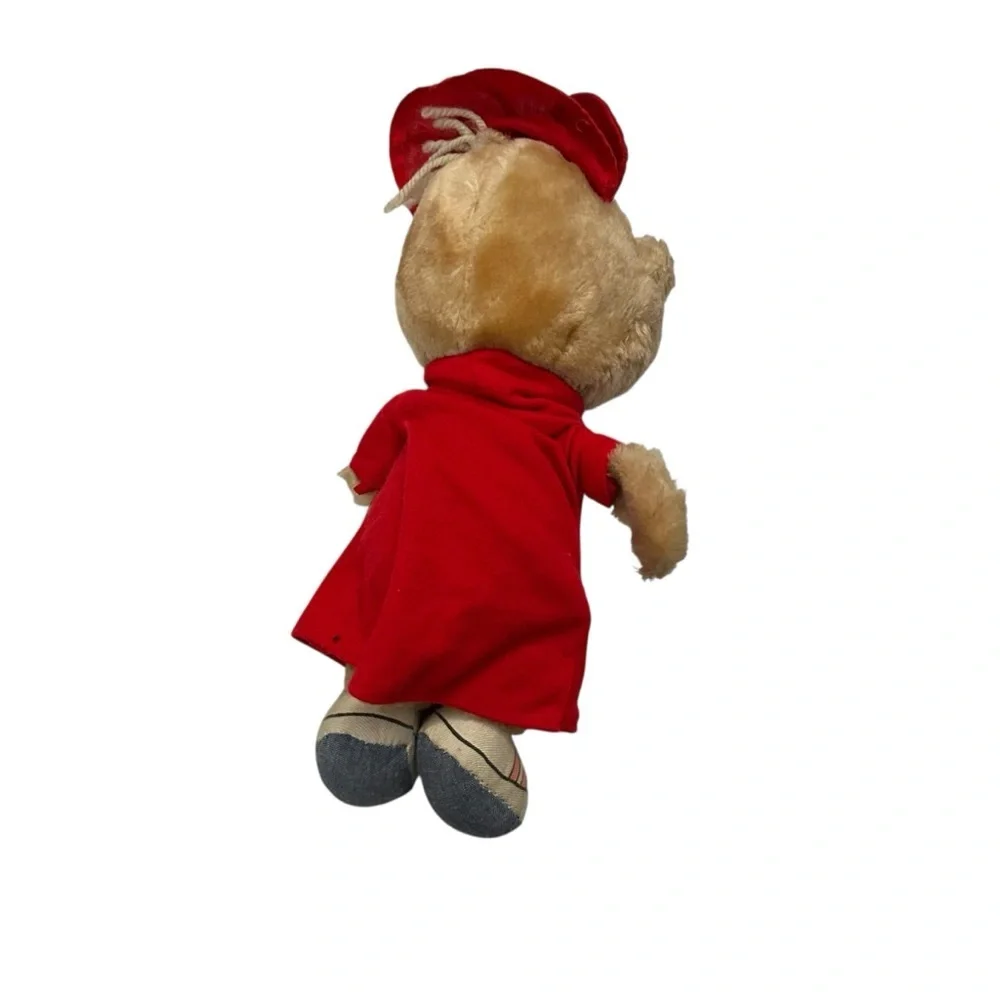 1983 Alvin and the Chipmunks Red and Yellow Letter A Teddy Bear Plush